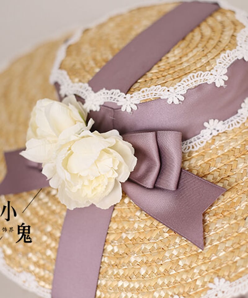 ドレスハット　ゴブラン　茶系バラ 楽天市場】薔薇のコサージュが咲くバイカラー日除け帽子