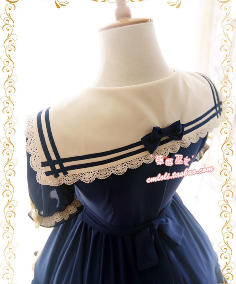 草苺巫女　ゴスロリ・ロリータドレス ネイビー CATEGORY 草莓巫女 | Roses on the Roof ～ロリィタ＆クラシック