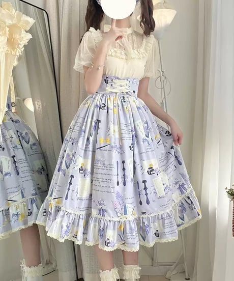 Miss Cube / 風に舞うヒヤシンスの夢 コルセットスカート、ブラウス [LO1350]