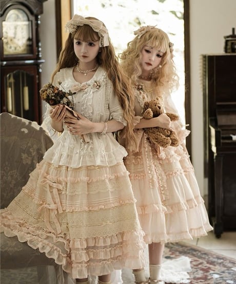 chibi shop 芍薬シリーズ テンセルレース ロングスカート[LO565]