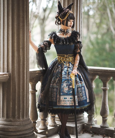 Miss Point / Dusk BASTET （ 黄昏贝斯特）エジプト風ロリィタ ゴージャスJSK SPバージョン フルセット[LO350]