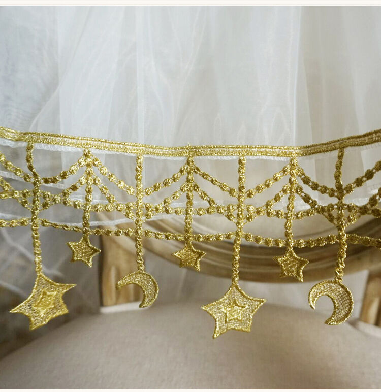 パニエ 裾に月星モチーフの装飾 星のラメ入り ワイヤーなし 65cm丈