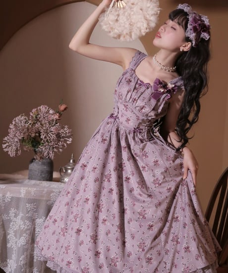 Little Plum 花と夢 コーデュロイ ロリィタドレス JSK [LO653]