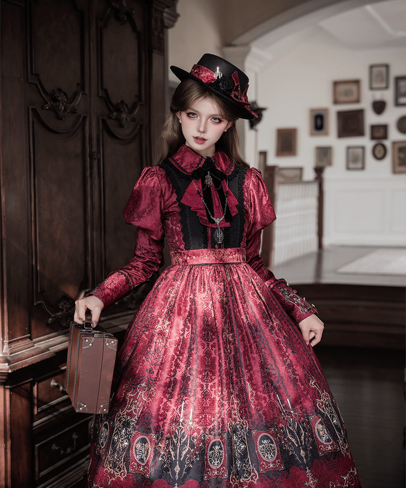 Miss Cube 血夜の灯守 ゴシック＆ロリィタドレス OP、SK [LO1543] | R