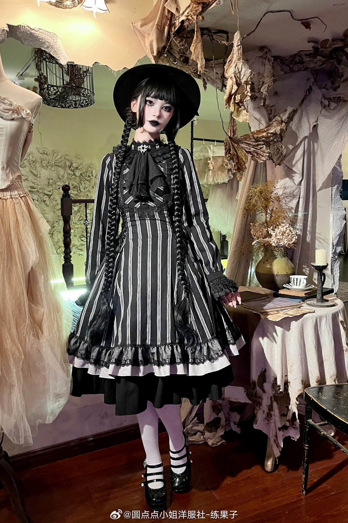 Miss Point / Point Manor クラシックロリィタ 白黒ストライプSP版 長 