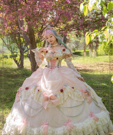 HinanaQueena / Tree Peony ロングドレス ウエディングドレス ワンピース セット[LO1115]