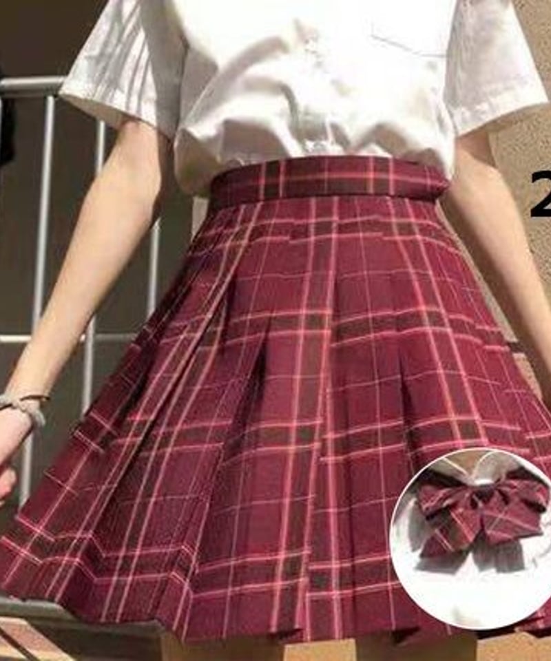 てんとう虫 キューティーリボン 5点セット チェック スカート Bee des スカート チェック柄リボンスカート キッズ 子供服