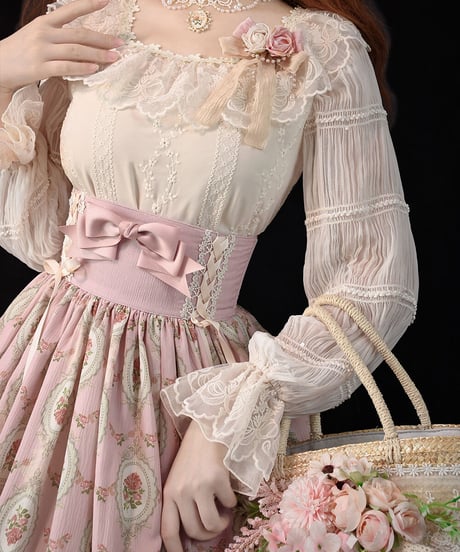Miss Point 香りを求めて シフォン長袖ブラウス[LO585]