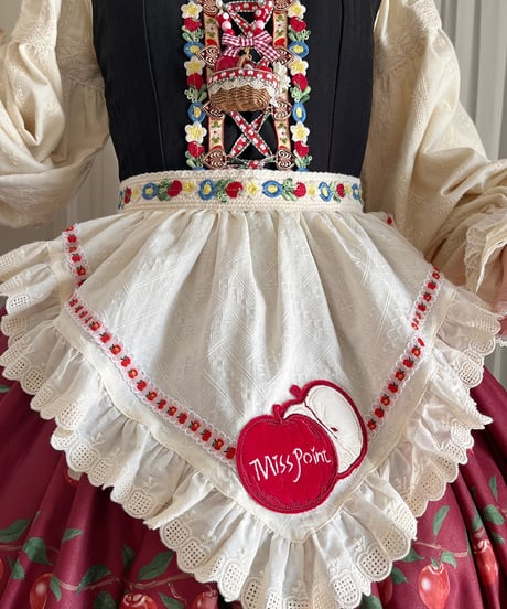 Miss Point りんご園 バイエルン風ロリィタドレス 帽子、三角ケーキ帽、エプロン [LO942]