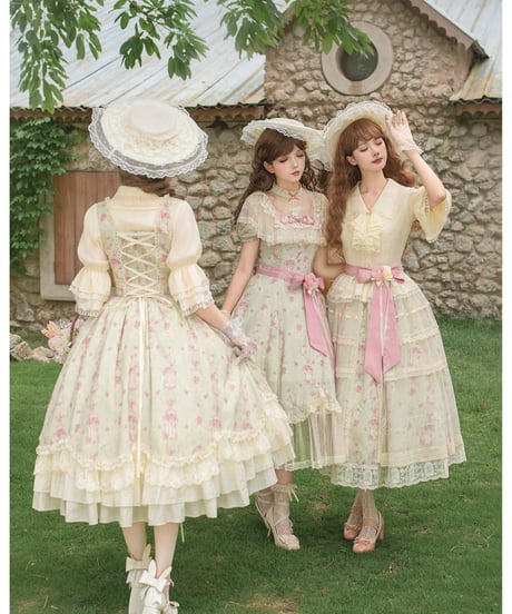with PUJI Letter and Poetry / Rose Breeze ロリィタドレス set [LO1585]