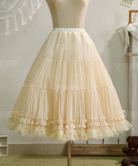 アイボリー シャンパンカラー パニエ 55cm/65cm/75cm丈 [SK88]