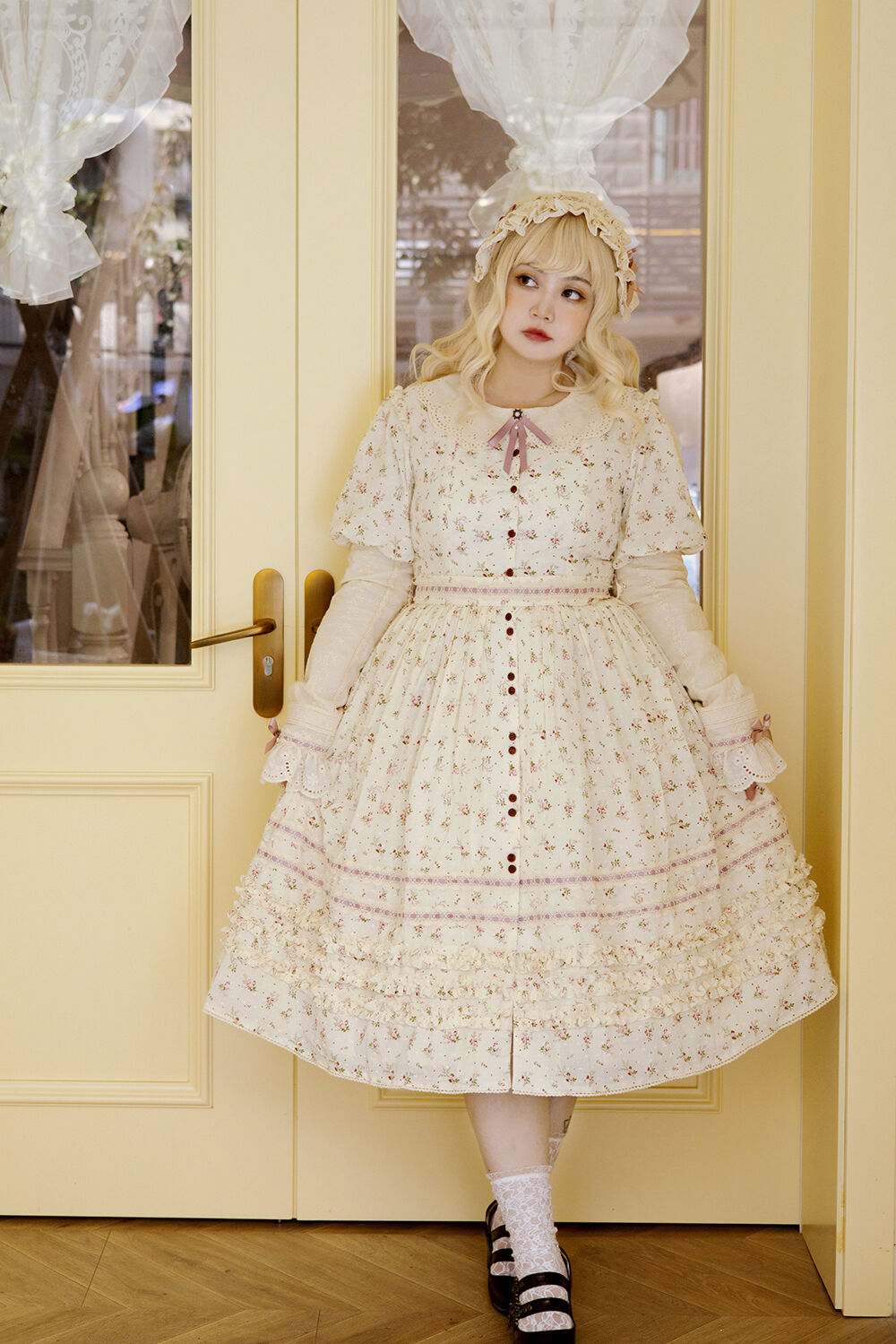 ロリィタ JSK ワンピース 別珍 アリスプリント