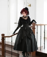 Muppet Preoccupied Book / 夢から覚めて 半袖 ゴシック ロリィタ ドレス ブラウス＋スカート [LO1073]