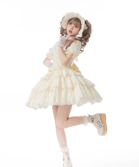 WF Lolita / Miss Flora   ロリィタドレス 綿 ブラウス＋スカートセット [LO973]