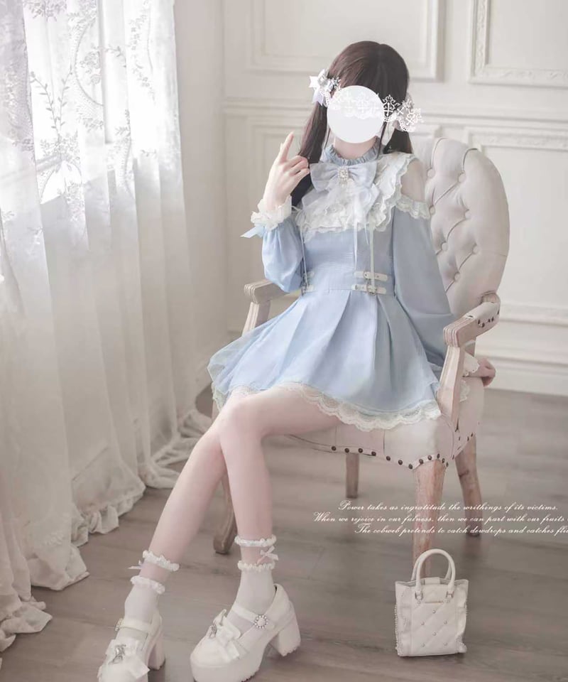 胡桃木JK / 天使の鼓動 オリジナル地雷系量産型 水色ワンピース