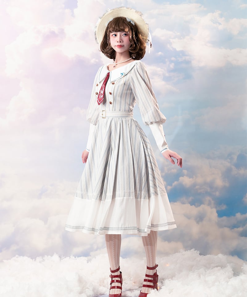 Fantastic Wind / サントリー二 マリン風レトロワンピース 2XL [LO118