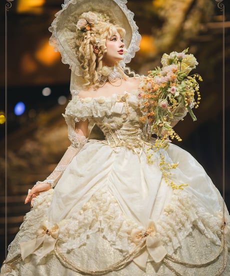 HinanaQueena / Tree Peony ロングドレス ウエディングドレス ワンピース セット[LO1115]