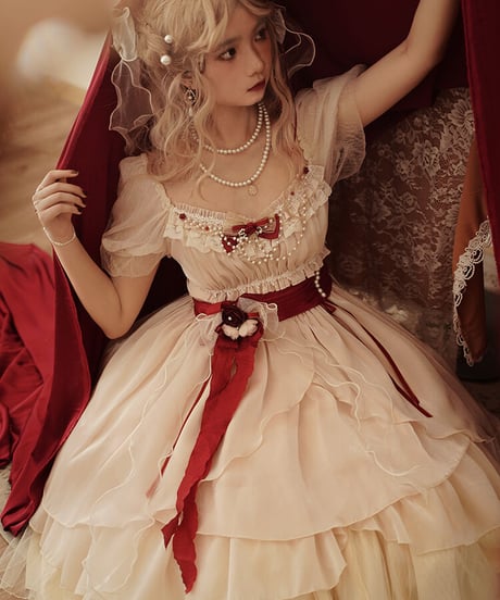 Fantasy Mirror バラをください ロリィタドレス ワンピース 3点セット [LO587]