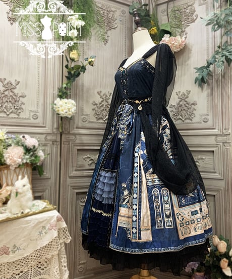 Dusk BASTET （ 黄昏贝斯特）エジプト風ロリィタ ゴージャスJSK＋ショール フルセット[LO350]
