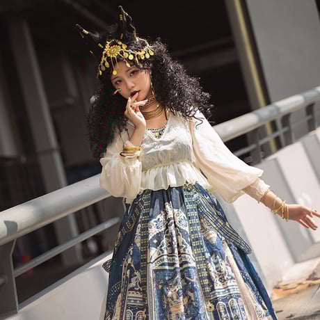 Dusk BASTET （ 黄昏贝斯特）エジプト風ロリィタ JSKセット Dusk BASTET （ 黄昏贝斯特）エジプト風ロリィタ ホルターJSK ＋