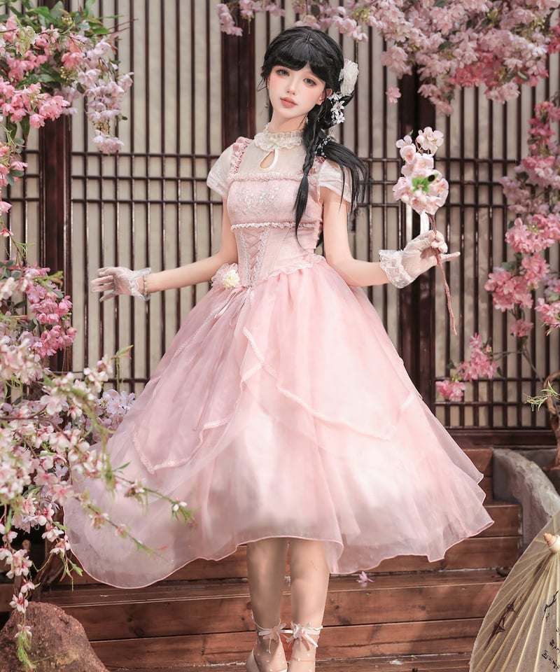 with PUJI Letter and Poetry / 中華風ロリィタ 麗しの馨香 ワンピ
