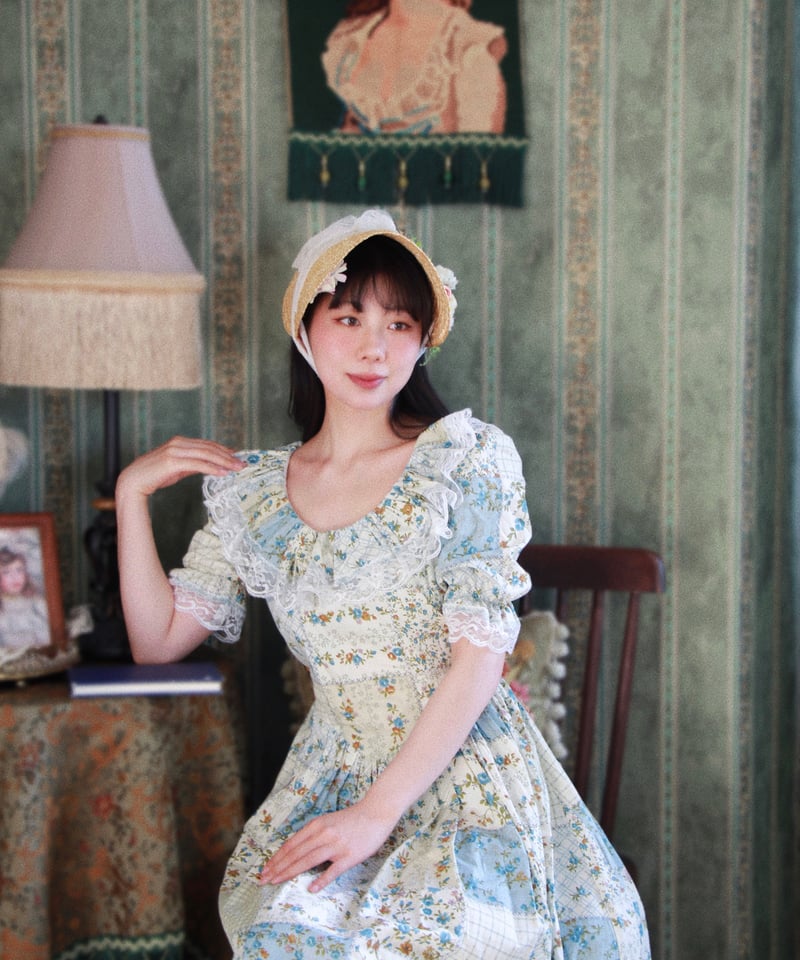 Wizard of Oz / 花壁のパッチワーク レトロ カントリー風 ドレス