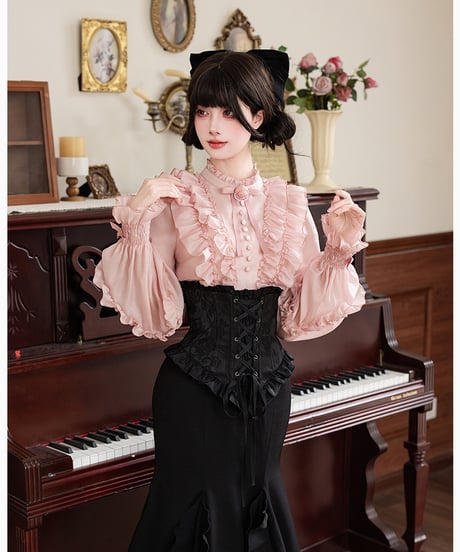 with PUJI Letter and Poetry / ローラのお茶会 セパレートタイプ ロリィタドレス ブラウス、スカート [LO1558]