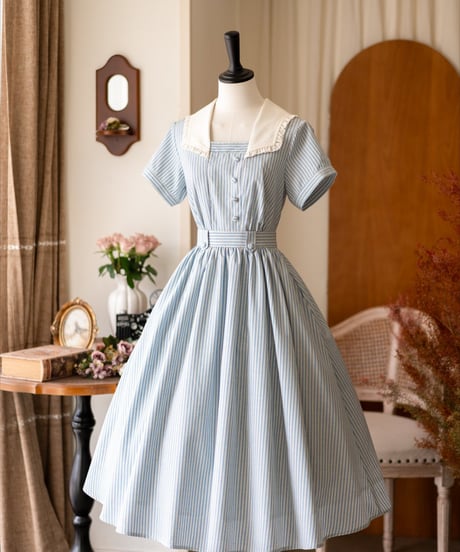 Forest Wardrobe /  悠久の森 ストライプワンピース、ペチコート [LO1578]