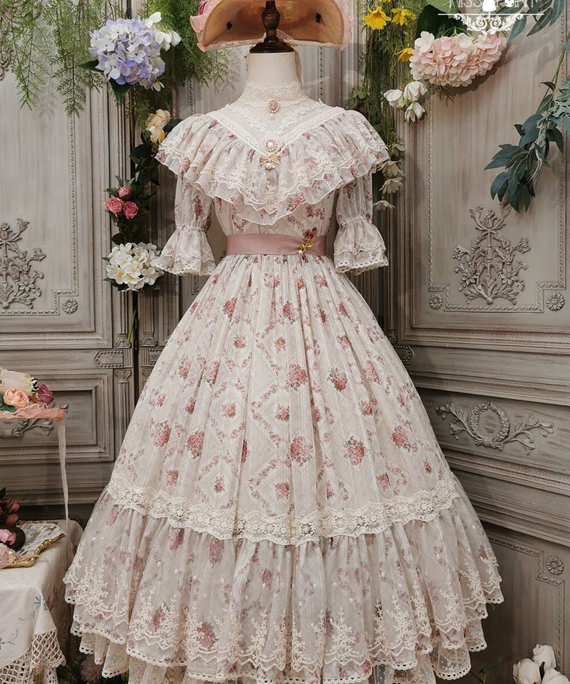 Miss Point 木香薔薇 1.0 レース/花柄 ロング ロリィタドレス