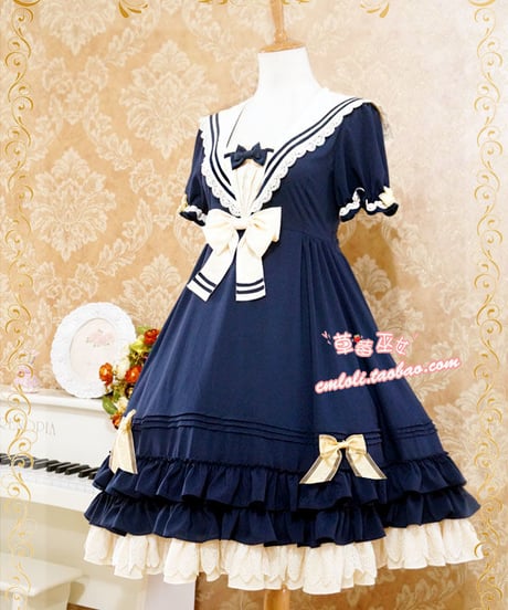 草苺巫女　ゴスロリ・ロリータドレス ネイビー CATEGORY 草莓巫女 | Roses on the Roof ～ロリィタ＆クラシック