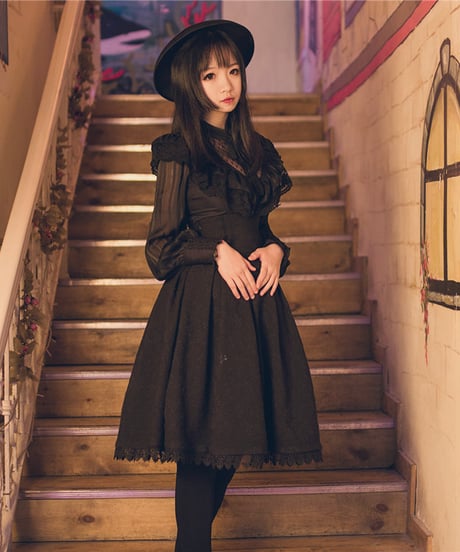Lolitimes カメリアガール ロリィタ ウエディング レース フリル ブラウス と ハイウエスト レースアップ スカートセット [LO43]
