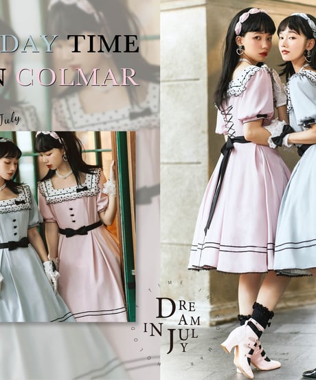 Holiday Time in Colmar スクエアネック 半袖ワンピース [LO338]