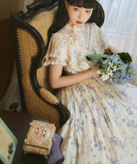 Gloaming 薄暮之海 / about Tulips —チューリップの詩— コットン エドワーディアンドレスSP ワンピース [LO753]