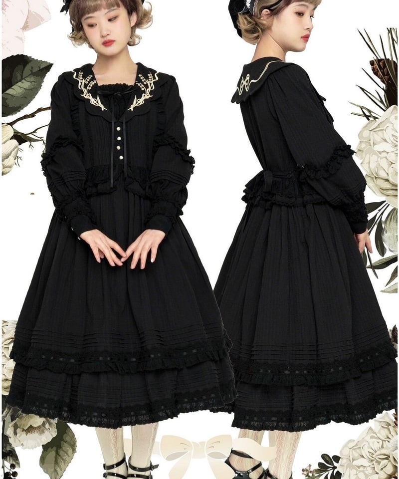 南十字宇宙洋服社 鹿鈴シリーズ ワンピース M [LO435] | Roses on the