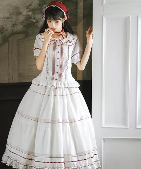 Miss Point 四季の果樹園 ロリィタドレス ブラウス、 花びらタブリエ、ペチコート [LO1611]