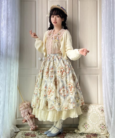 Miss Point 猫とバラのお茶会 ロリィタドレス 前あきスカート シンプル(SE)版  [LO984]