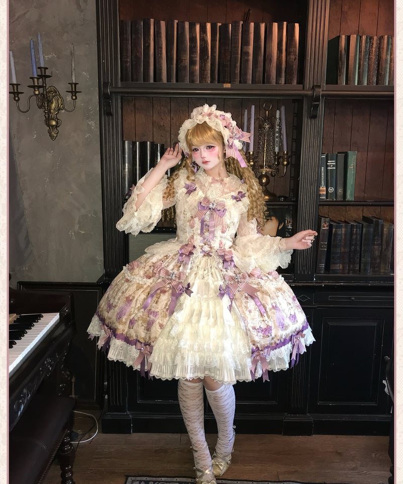 新古品 海外ロリィタ ヴェルサイユの少女たち JSK ヘッドドレス Twin Bears / Antique Gemstone Fragrance ロリィタドレス