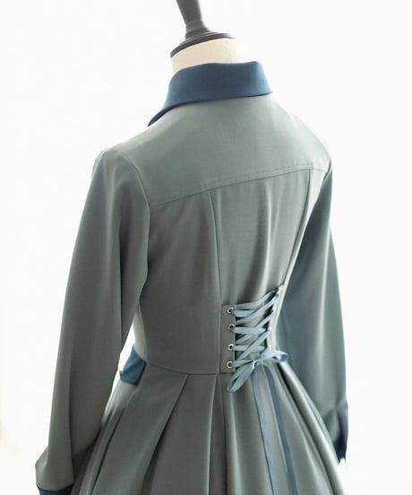 Forest Wardrobe 杉の森 ケープ付きコートワンピース [LO935]