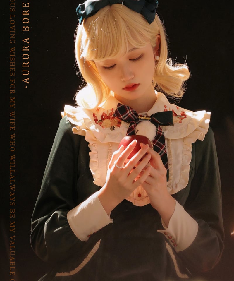 クリスマスに☆ベルベットドレス ワンピース Aurora Borealis クリスマスベル ベルベット ロリィタドレス
