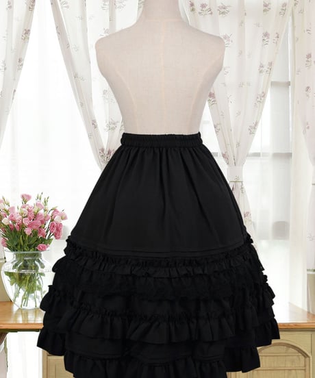 シフォン レース フリル ロリィタ スカート 65cm丈[LO2]