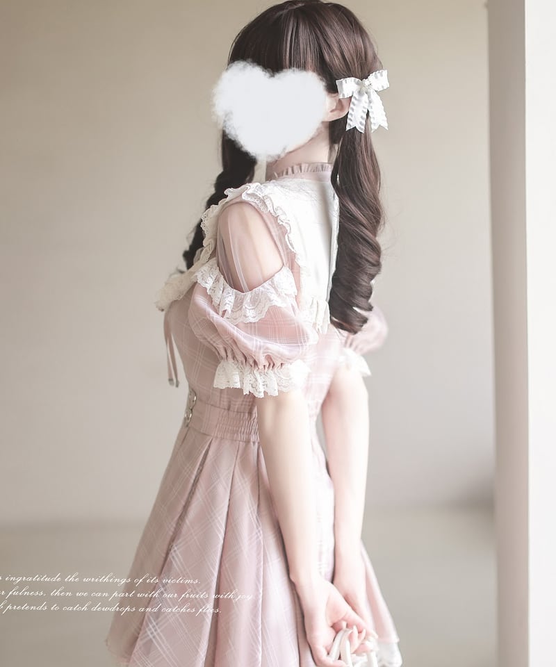 bobon21＊アイスクリームワンピース ロリータ量産型地雷系 量産型 ワンピース チェック柄 地雷系 ロリータ 夏 セットアップ