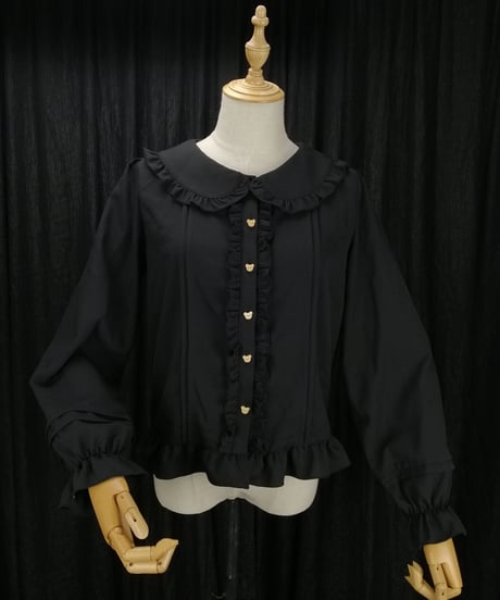 櫻田小鹿 S～2XL ドールカラー フリル ロリィタ 長袖 キャンディスリーブ ブラウス [LO201]