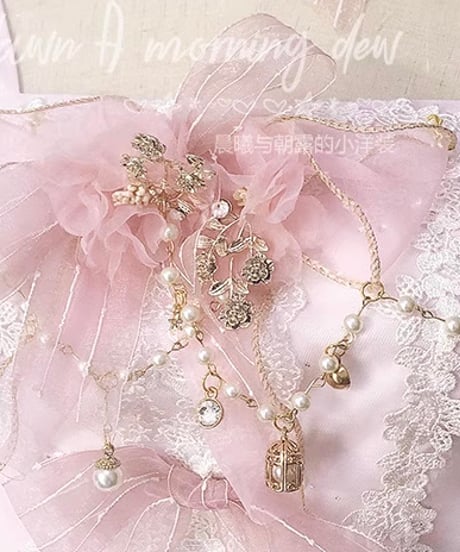 Dawn & Morning Dew Lolita / 朝露の花嫁 クラシックロリィタ アクセサリー （サックス、ピンク、白） [LO917]