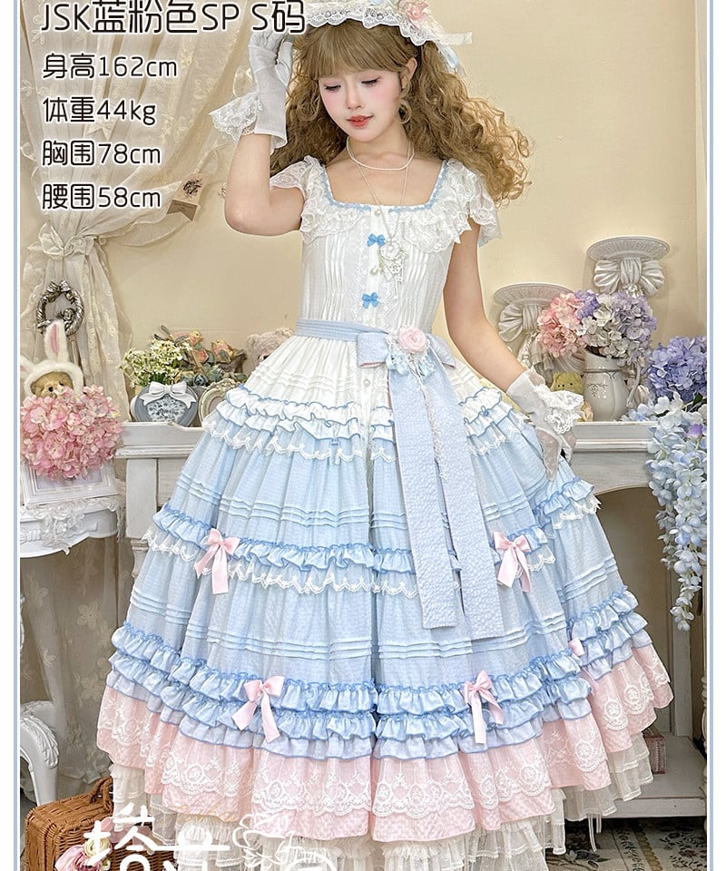 polyhymnia ターシャの庭 クラシック ロリィタ ブルーxピンク