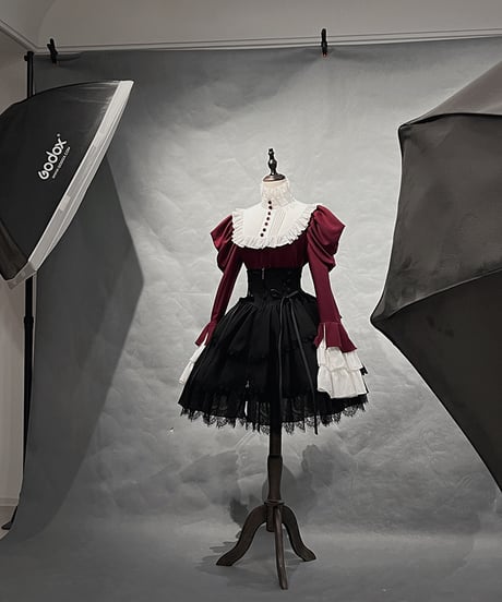 VantablackStudio / No.5 Doll ゴシック ブラウス、スカート [LO1237]
