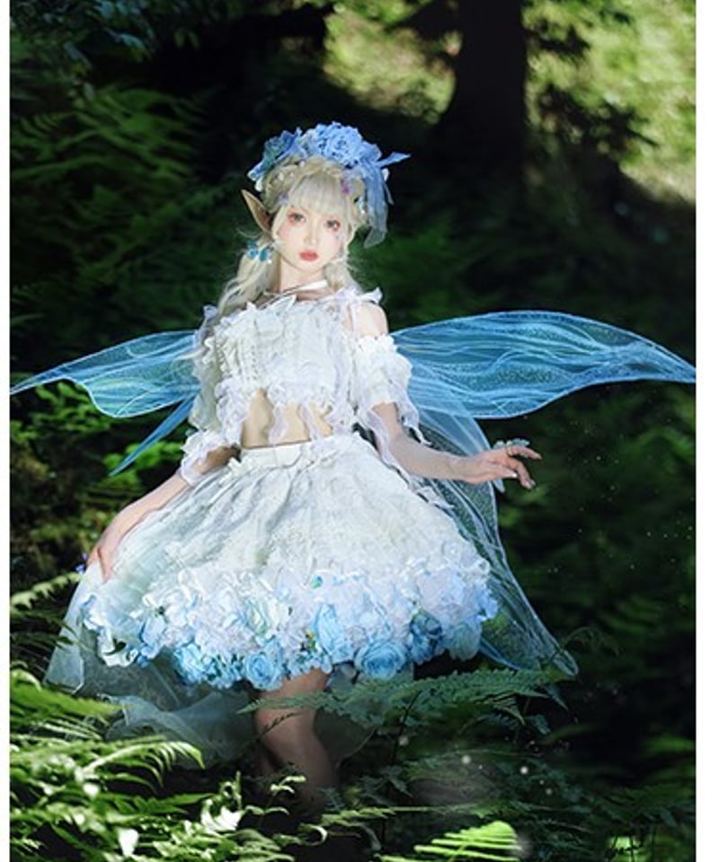 一只冲天兔 / 花パニエ 35cm丈 ④[LO26] | Roses on the Roof
