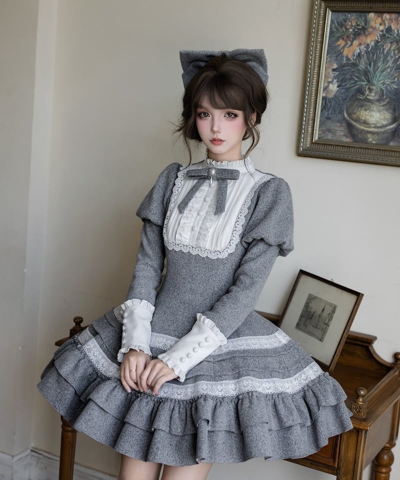 with PUJI Letter and Poetry / 追憶 ロリィタドレス セット