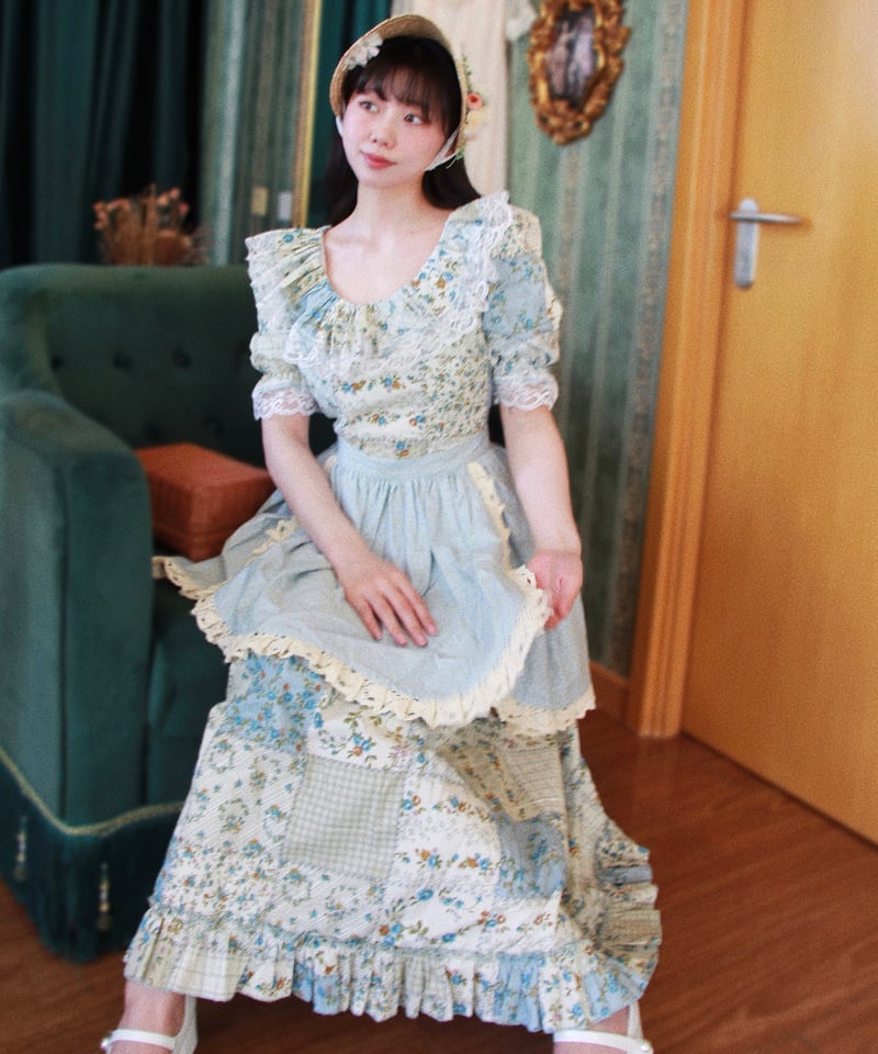 Wizard of Oz / 花壁のパッチワーク レトロ カントリー風 ドレス