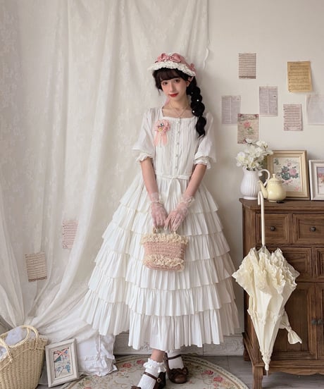 Fable Red Roof ローズガーデンの日々  ロリィタ  ケーキフリルドレス [LO536]