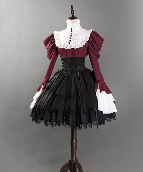 VantablackStudio / No.5 Doll ゴシック ブラウス、スカート [LO1237]